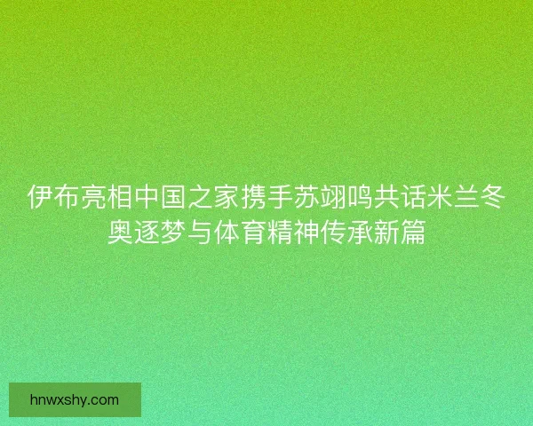 伊布亮相中国之家携手苏翊鸣共话米兰冬奥逐梦与体育精神传承新篇